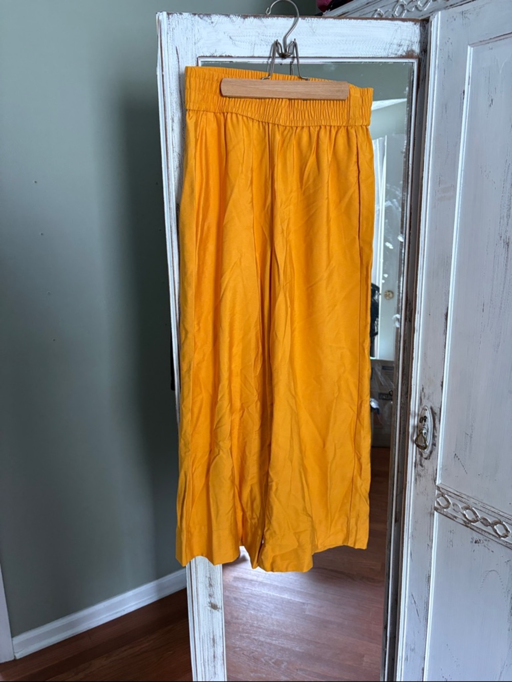 The Loft High Rise Yellow Wide-Leg Pants